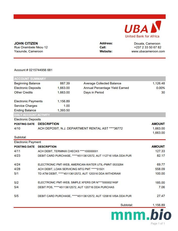 Kamerun Uba Bank
